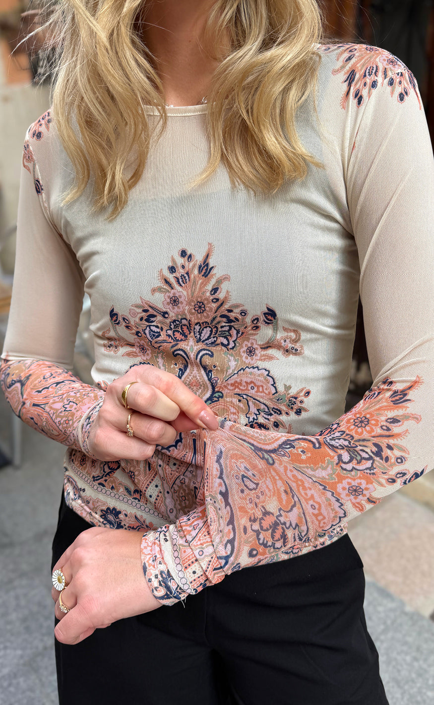 Liberte Bluse - Mesh - Creme Paisley
