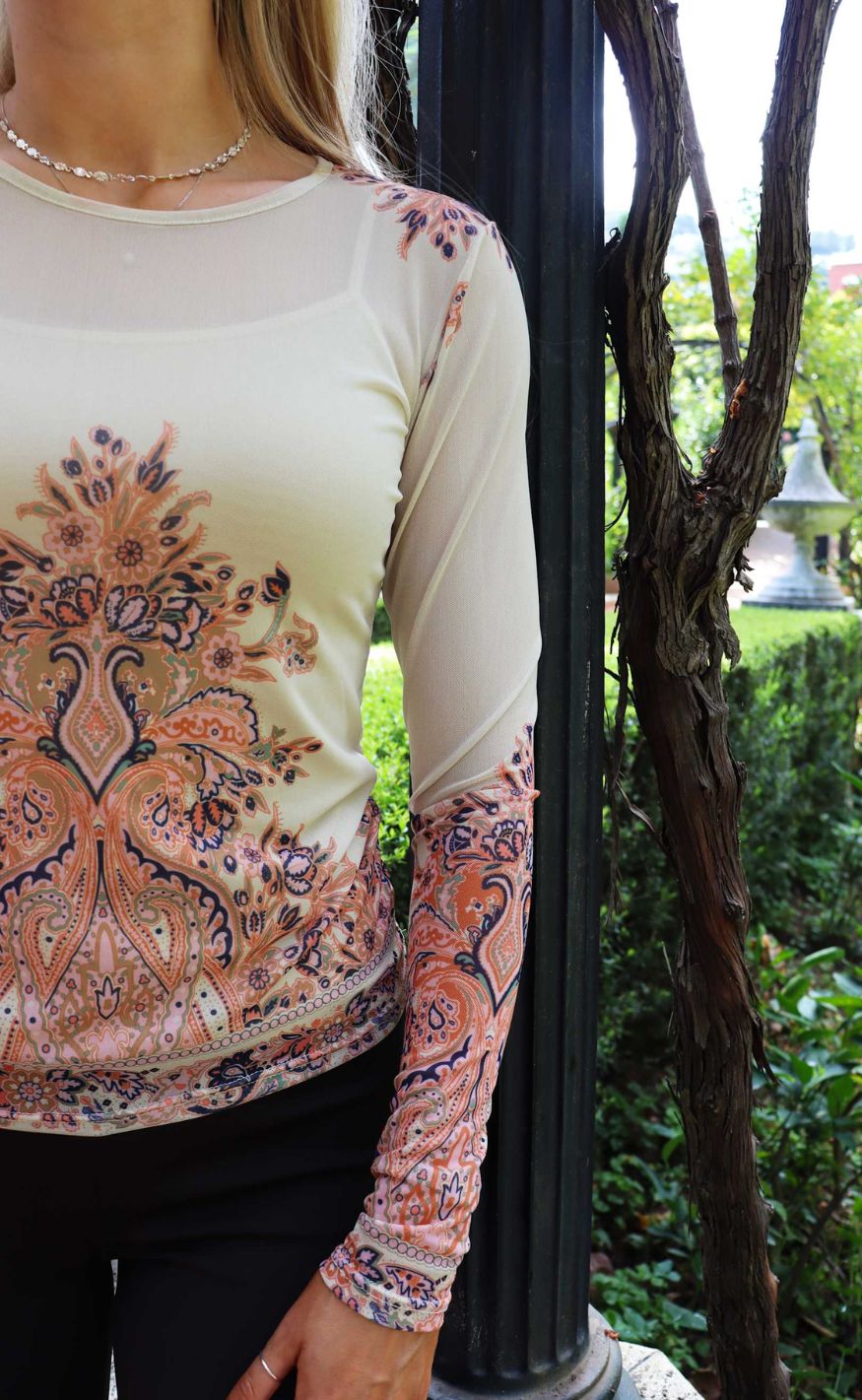 Liberte Bluse - Mesh - Creme Paisley