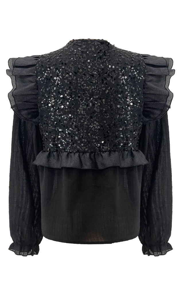 Liberte Bluse - Nor Frill - Black Sequins