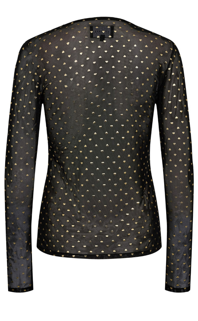 Liberte Bluse - Sparkle LS - Balck Gold Heart