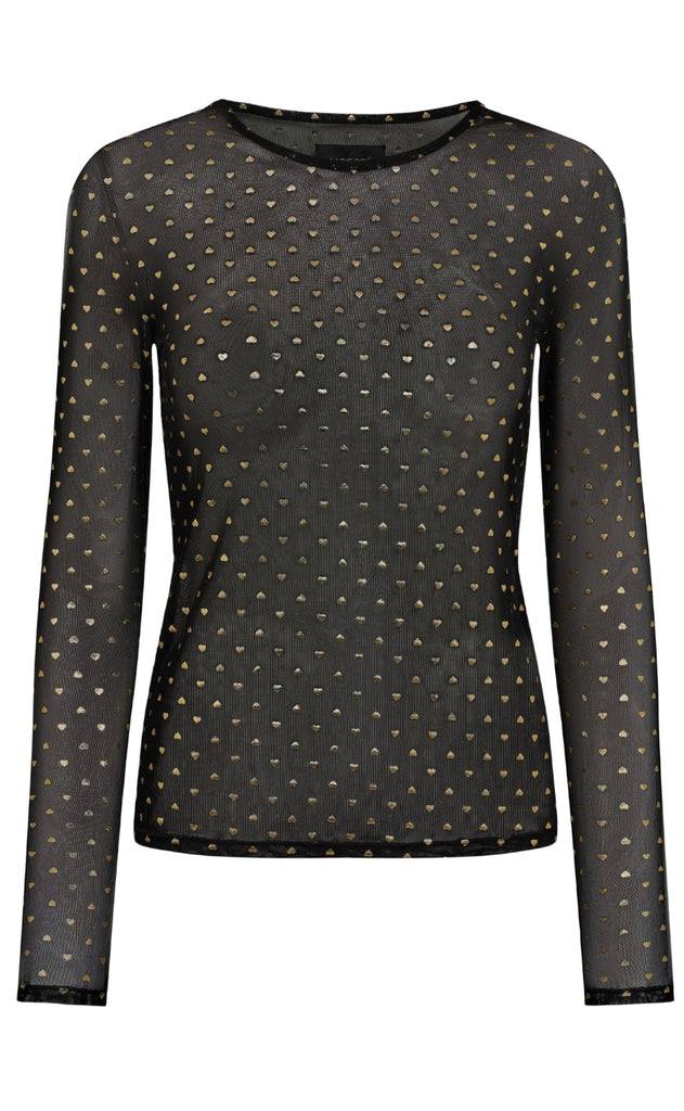 Liberte Bluse - Sparkle LS - Balck Gold Heart