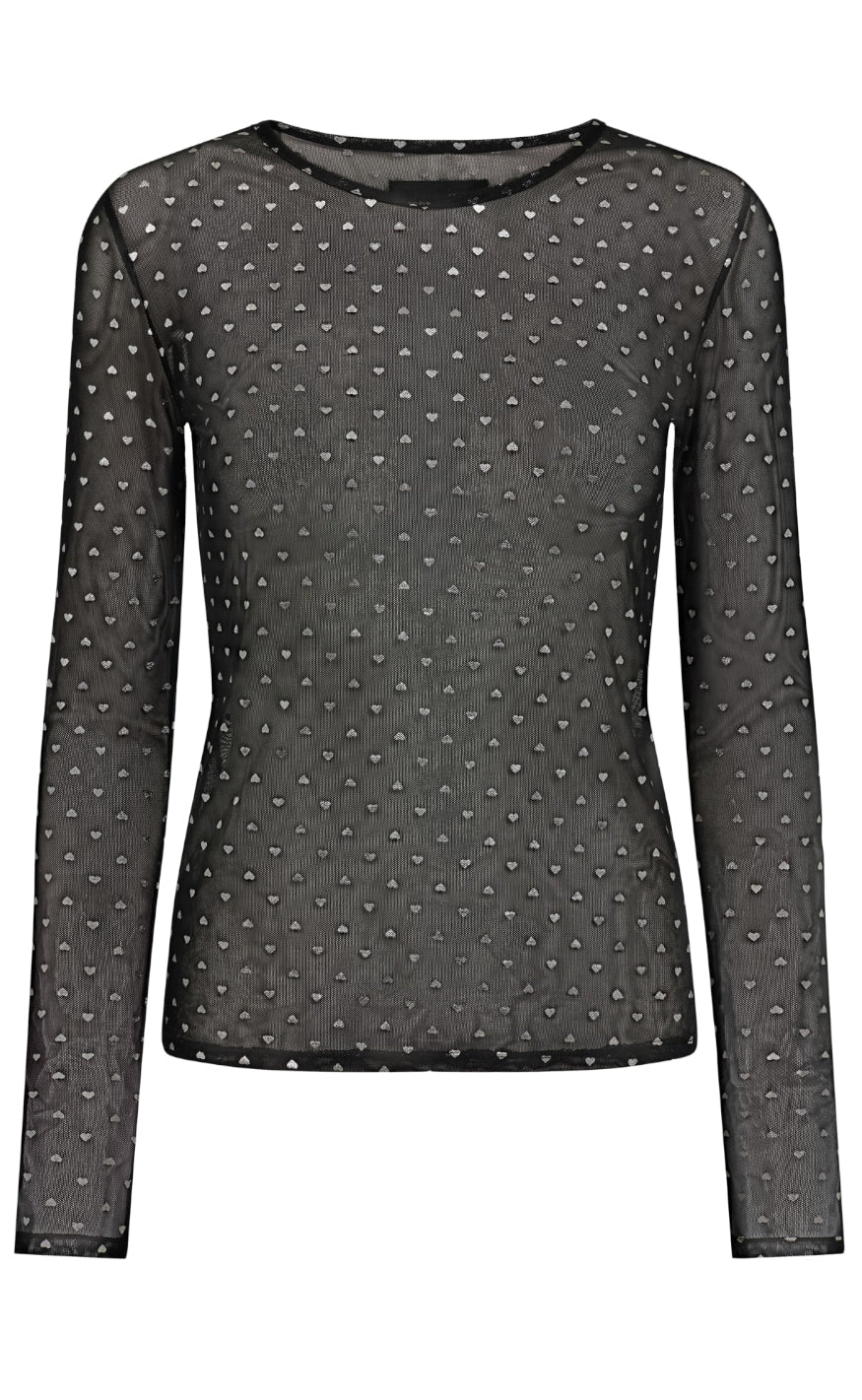 Liberte Bluse - Sparkle LS - Balck Silver Heart