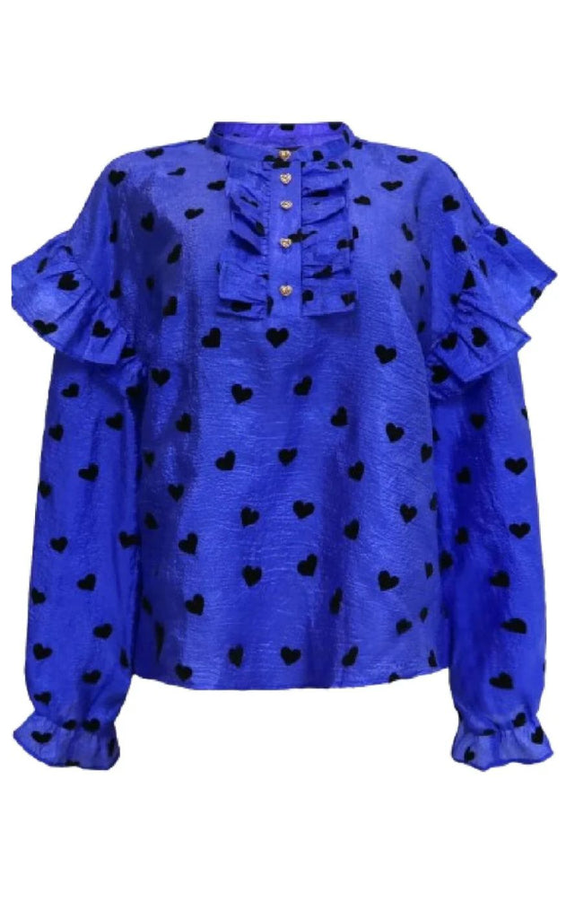 Liberte Bluse - Tia Frill - Cobolt Blue Black Heart