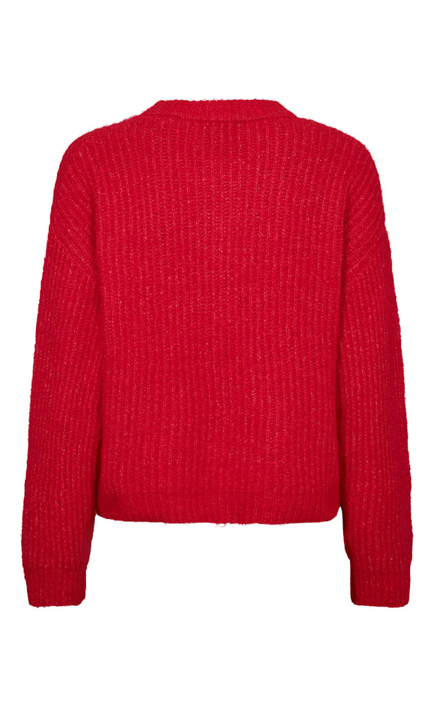 Liberte Cardigan - Fro O-neck - Flamingo Red
