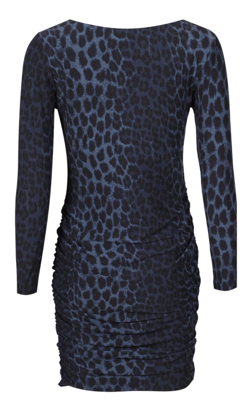 Liberte Kjole - Alma - LS Turn - Dusty Navy Leo