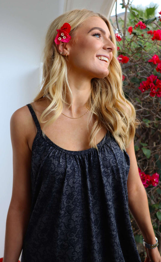 Liberte Kjole - Alma Long Strap - Black Lace