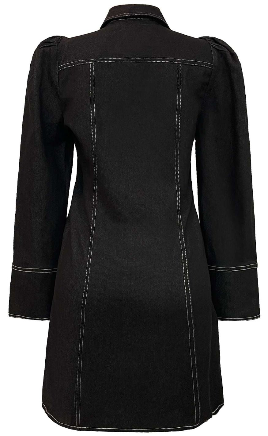Liberte Kjole - Asta-V-Neck - Black Denim