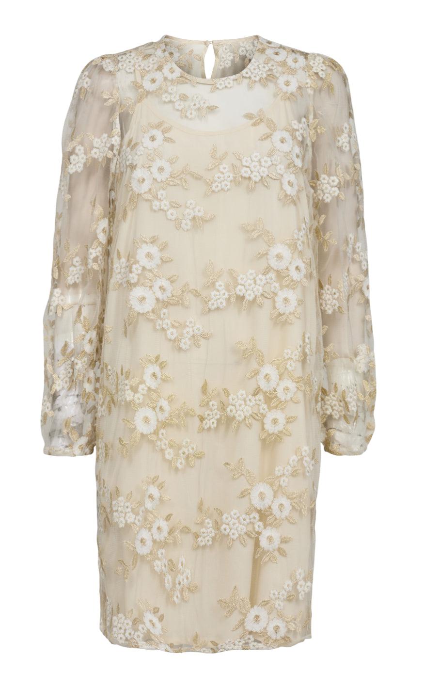 Liberte Kjole - Dolly - Creme Gold Flower