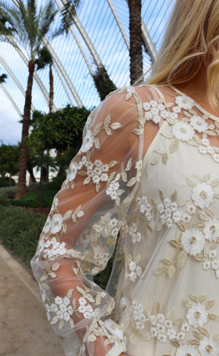 Liberte Kjole - Dolly - Creme Gold Flower