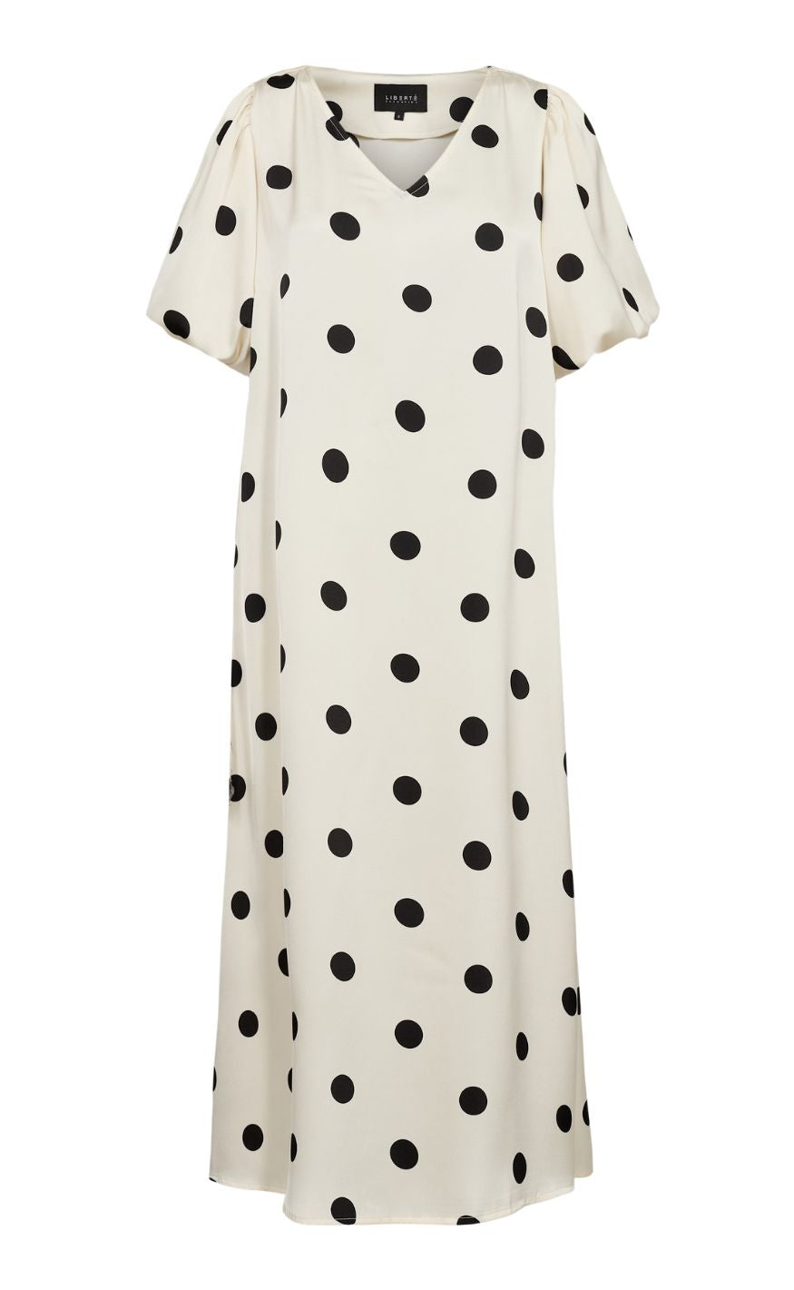 Liberté Kjole - Dotti - Creme Black Dot