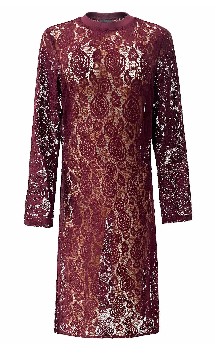 Liberte Kjole - Lacy - Bordeaux Lace