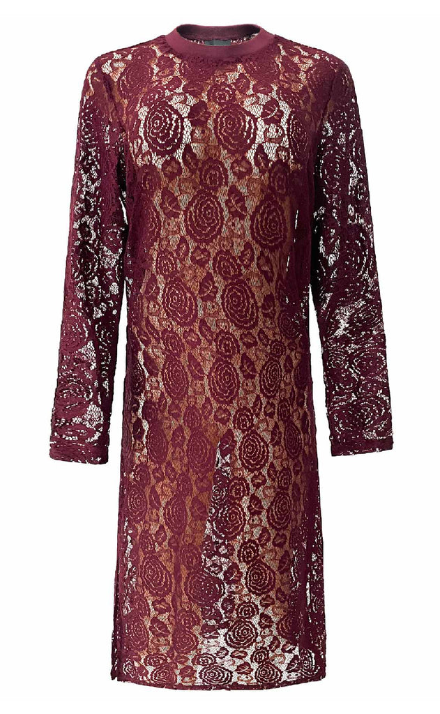 Liberte Kjole - Lacy - Bordeaux Lace