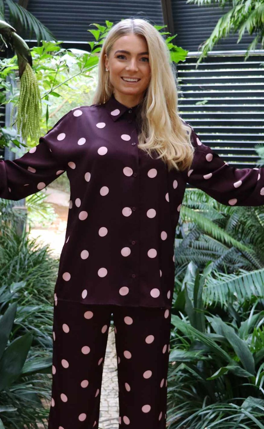 Liberte Skjorte - Dotti - Plum Rose Big Dot