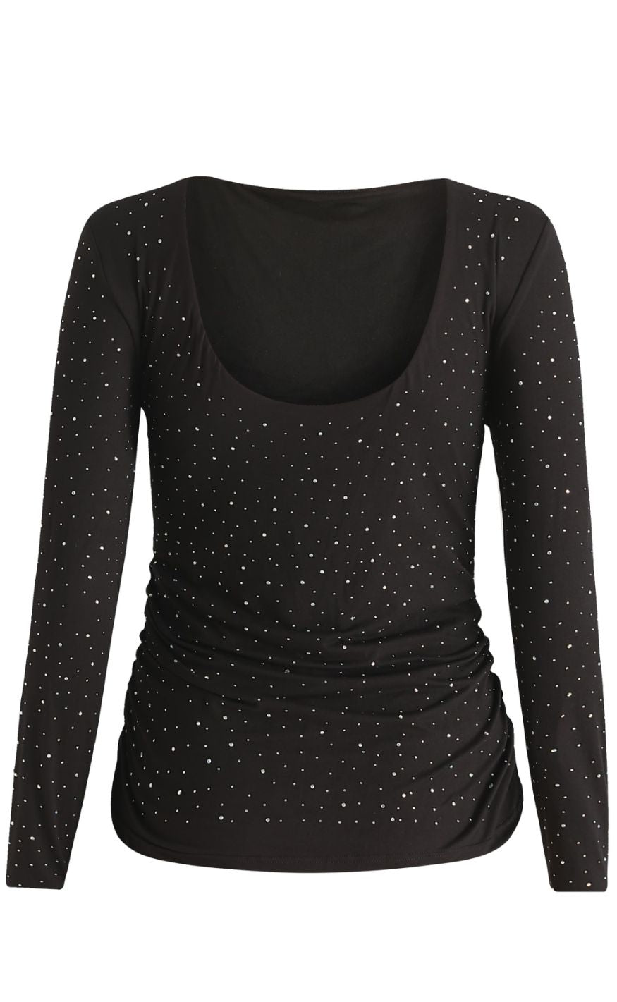 Liberte Top - Alma LS Turn - Black Simili