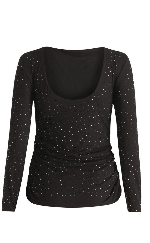 Liberte Top - Alma LS Turn - Black Simili