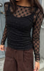 Say INA Copenhagen Bluse - Lily Lace - Black Flower Square