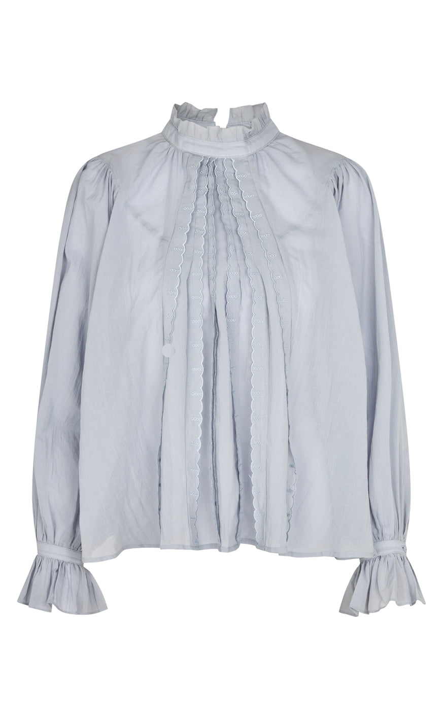 Lollys Laundry Bluse - Presley - Dusty Blue
