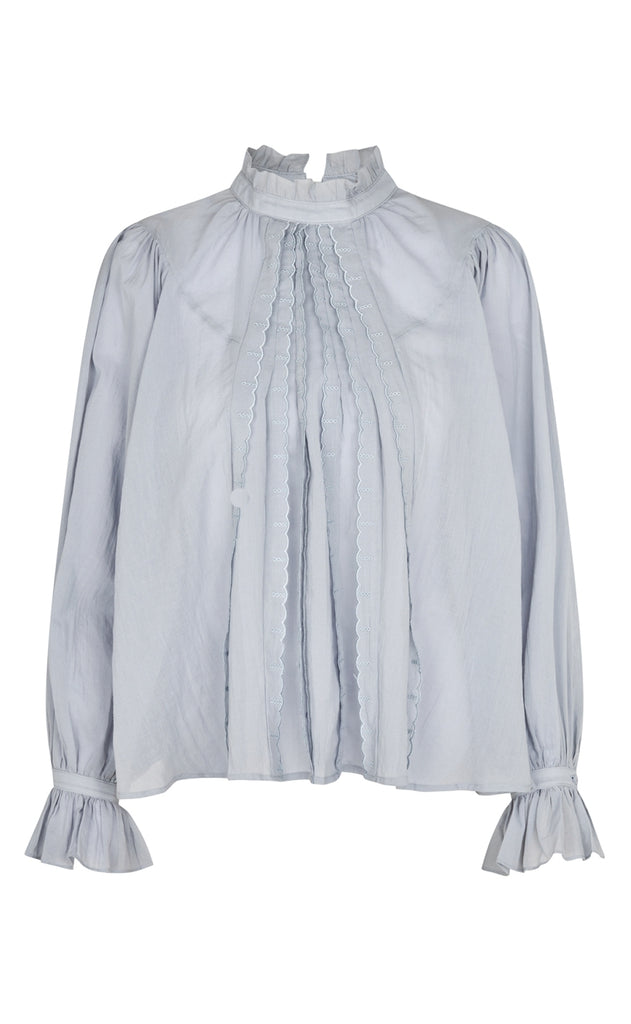 Lollys Laundry Bluse - Presley - Dusty Blue
