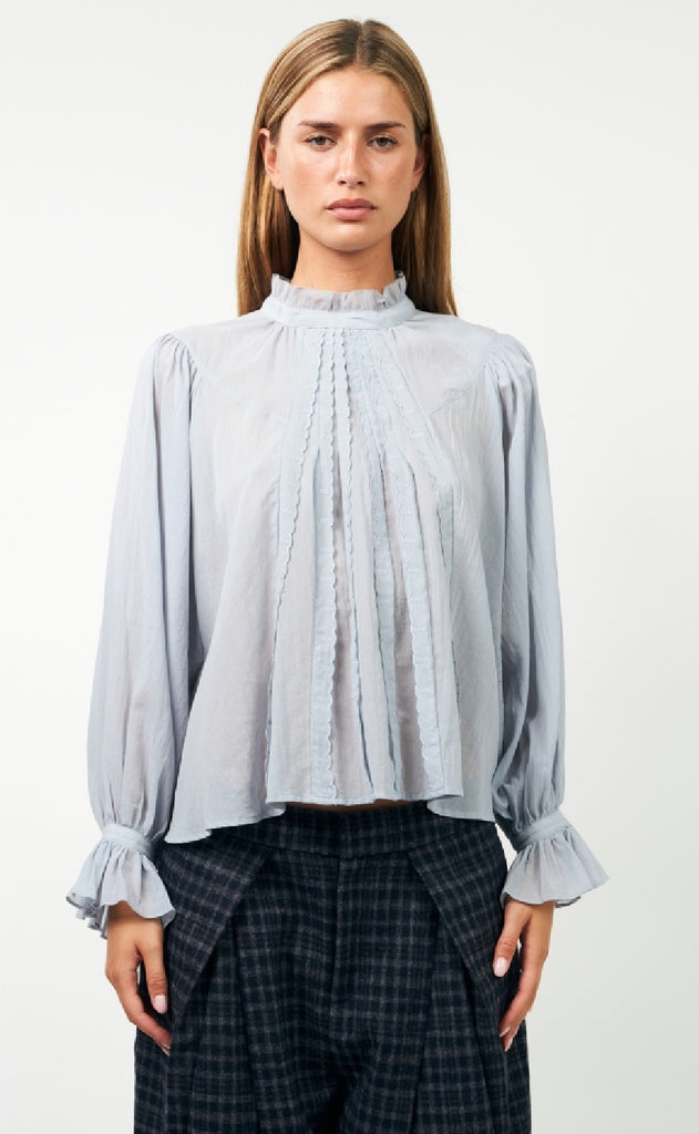 Lollys Laundry Bluse - Presley - Dusty Blue