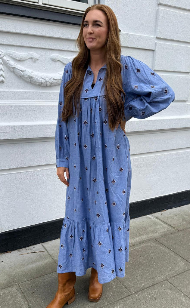 Lollys Laundry Kjole - Latour LL - Light Blue