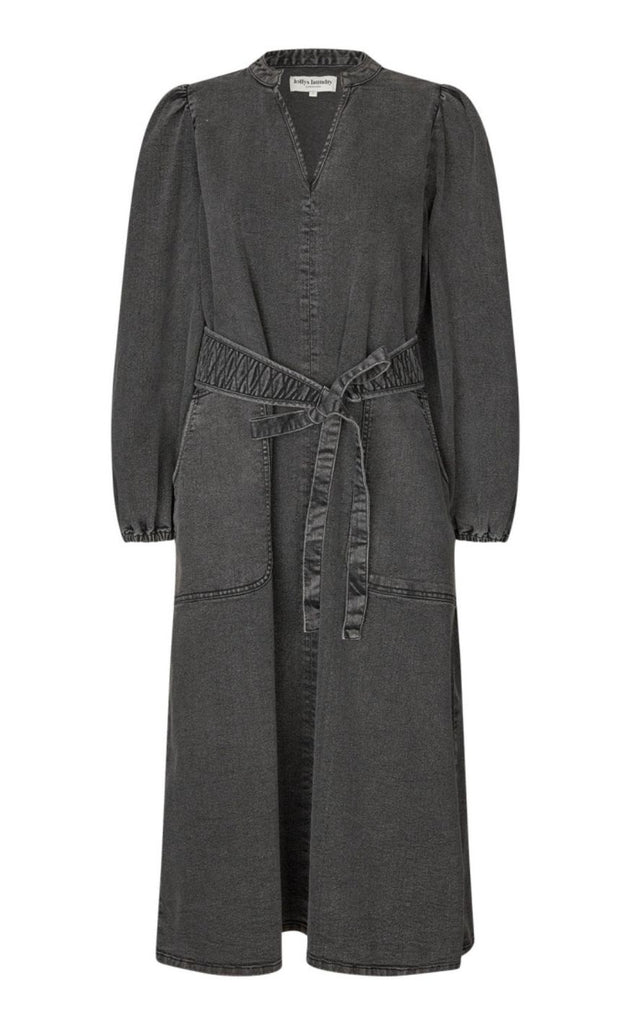 Lollys Laundry Kjole - Paris LL Midi - Washed Black
