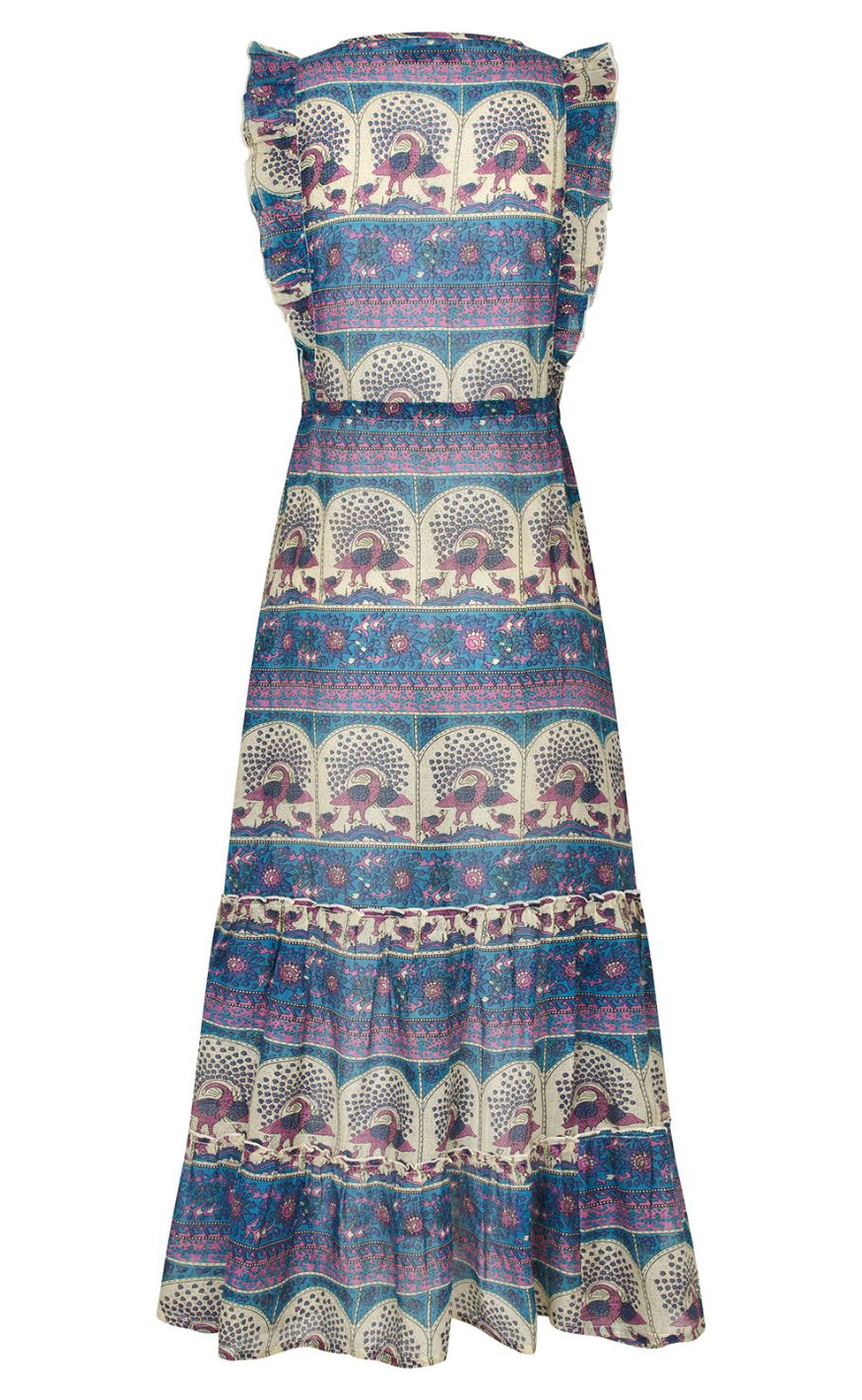 Lollys Laundry Kjole - Samo Midi SL - Blue
