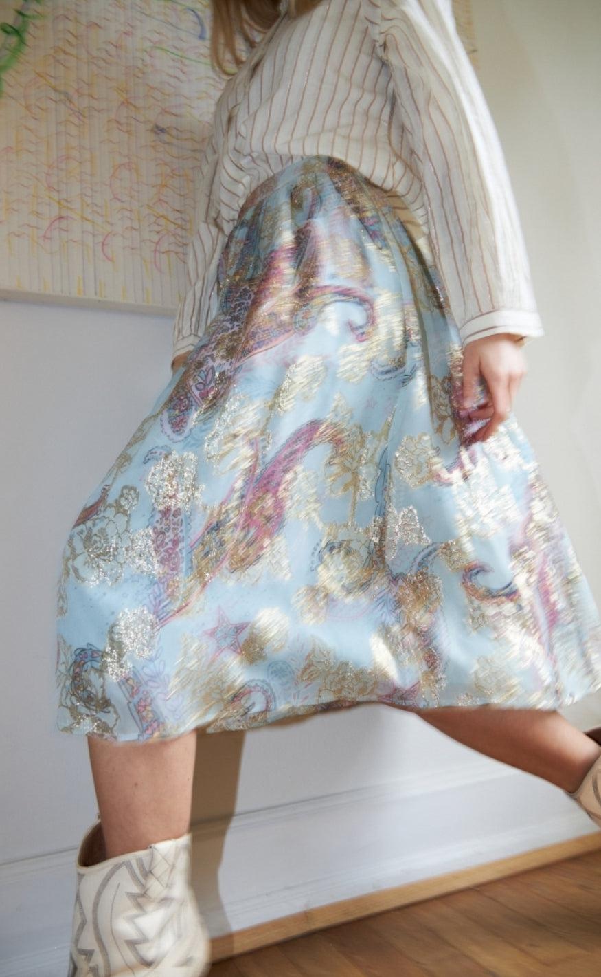 Lollys Laundry Midi Nederdel - Ella - Light Blue