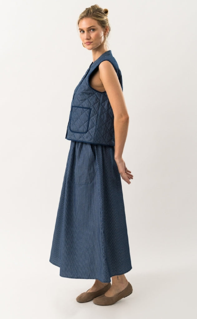 Lollys Laundry Nederdel - Akane Maxi - Dark Blue