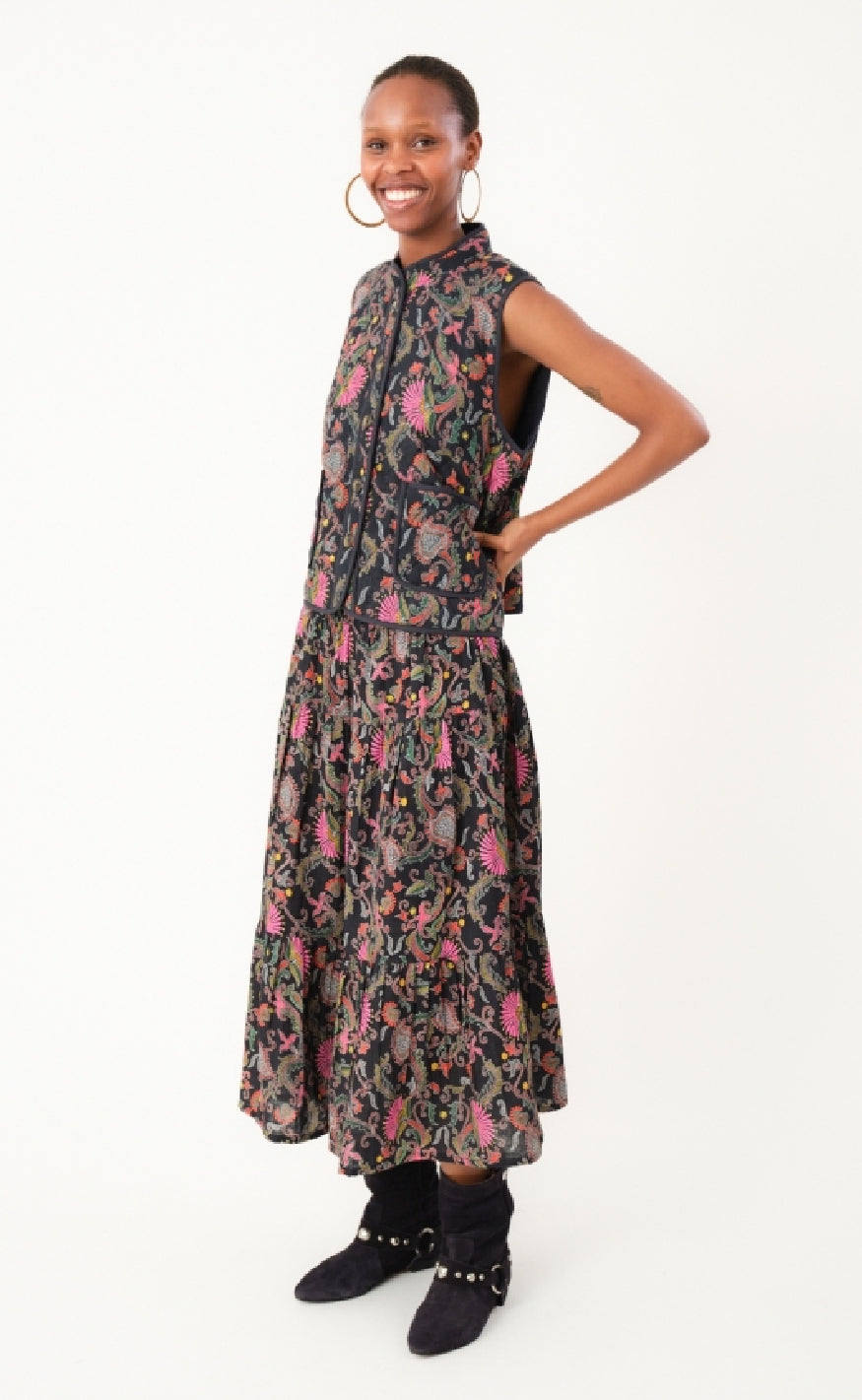 Lollys Laundry Nederdel - Morning LL Midi - Flower Print