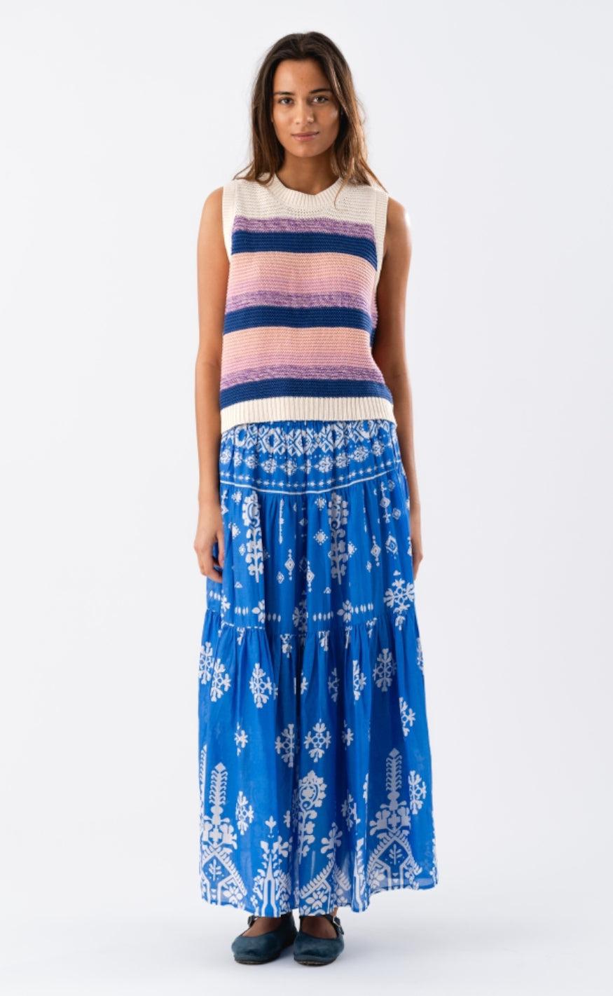 Lollys Laundry Nederdel - Sunset - Blue