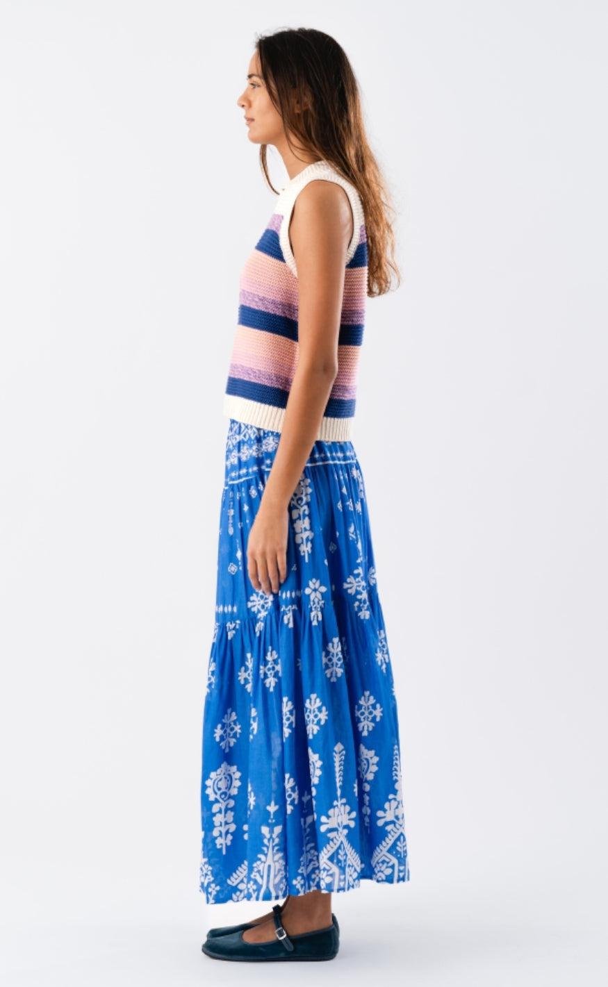 Lollys Laundry Nederdel - Sunset - Blue