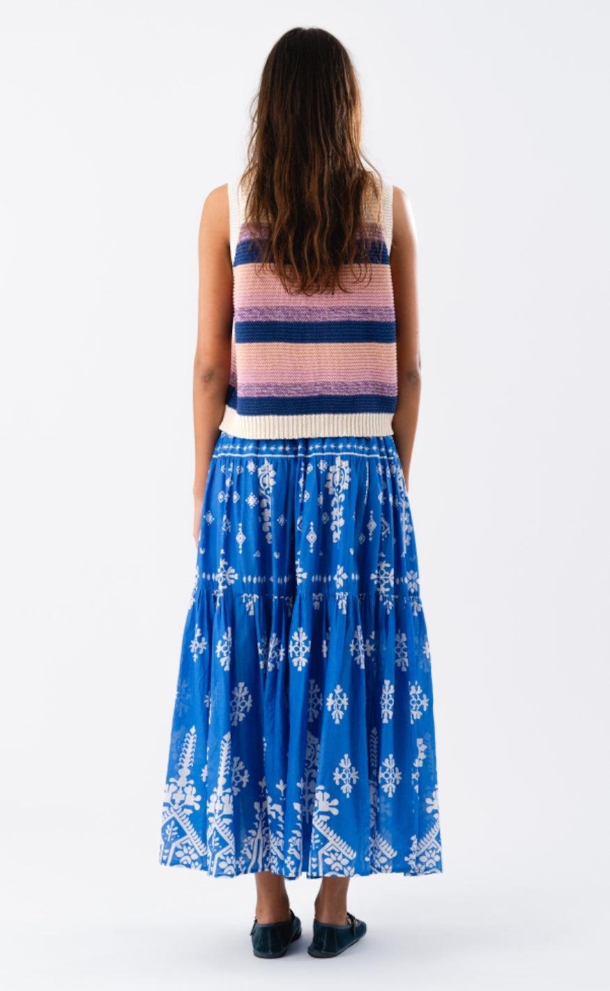 Lollys Laundry Nederdel - Sunset - Blue
