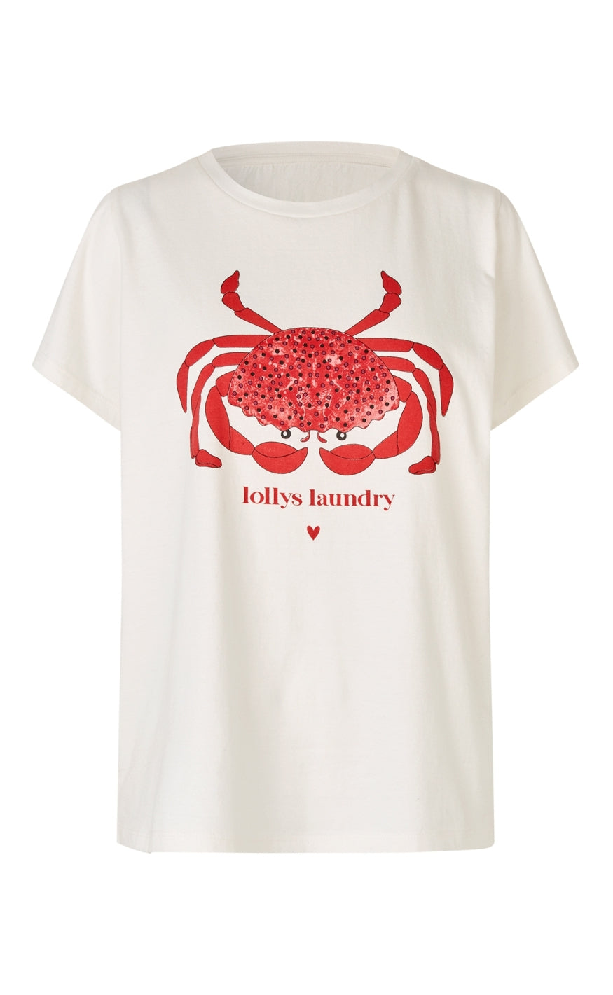 Lollys Laundry T-shirt - Roma LL Crab - White