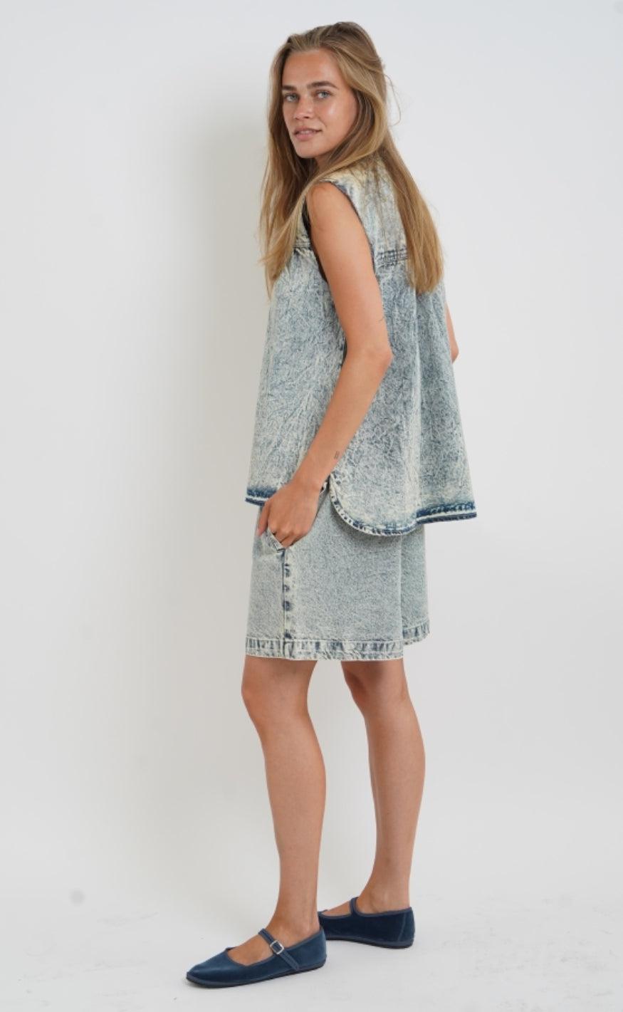 Lollys Laundry Vest - Frankie - Dusty Blue