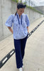 Love & Divine Bluse - Love1013 - Light Blue/Navy