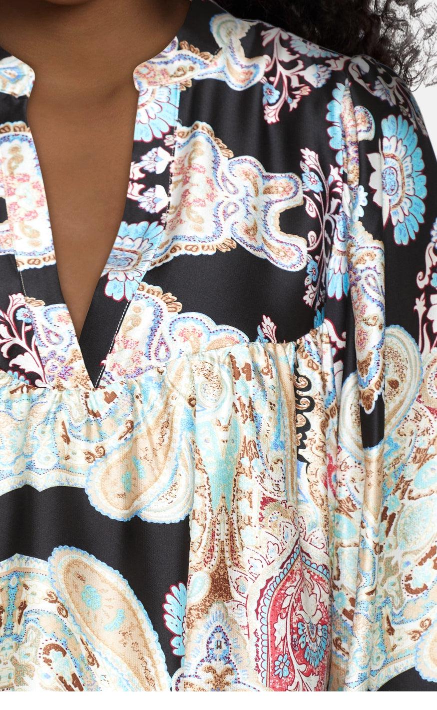Love & Divine Bluse - Love1053-1 - Mint Paisley