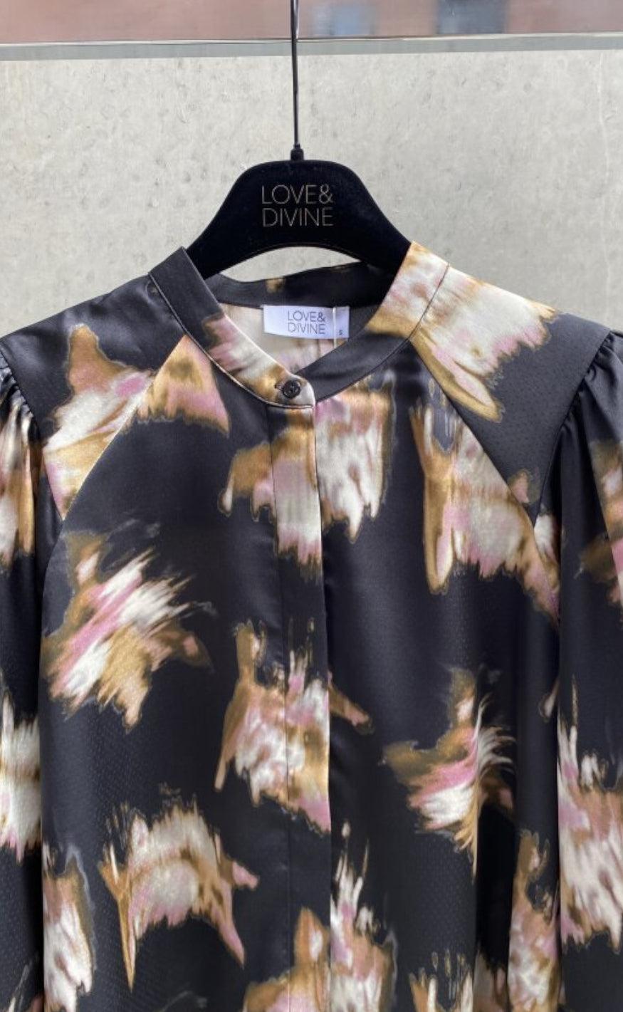 Love & Divine Bluse - Love1058-1 - Black/Rose