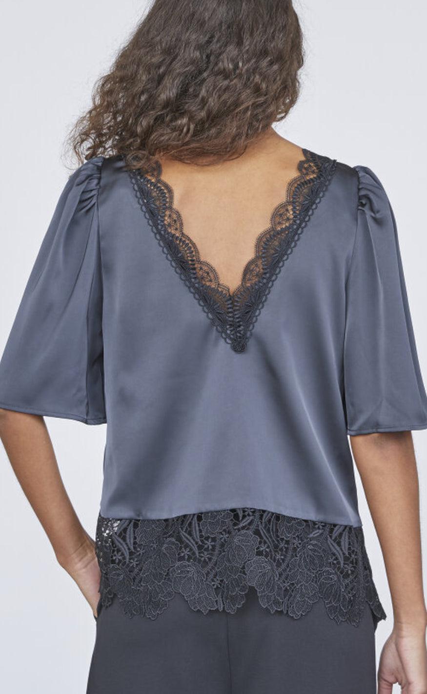 Love & Divine Bluse - Love1079 - Grey/Black