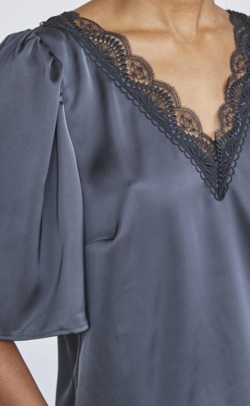 Love & Divine Bluse - Love1079 - Grey/Black