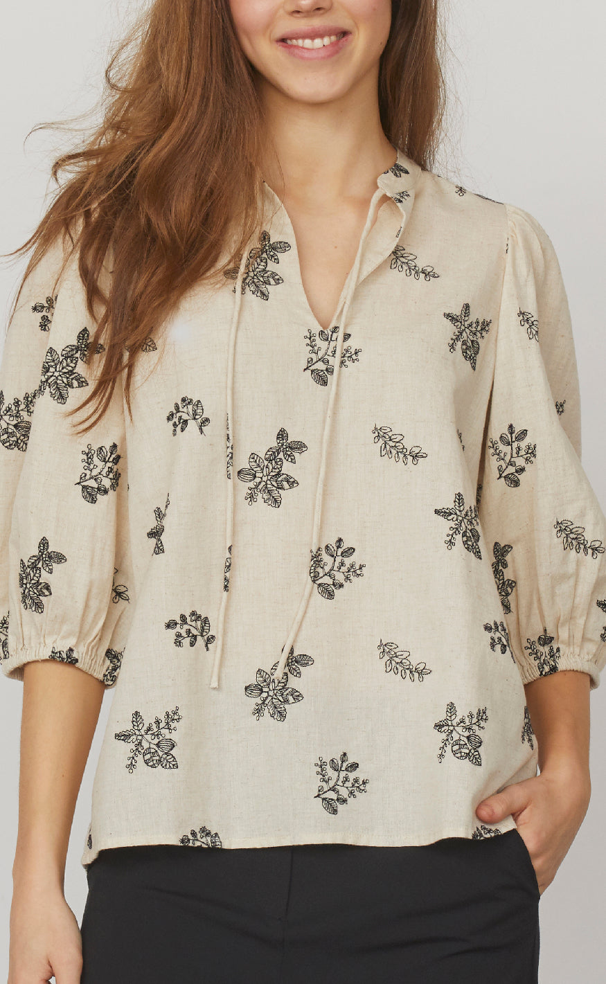 Love & Divine Bluse - Love1109 - Cream/Black