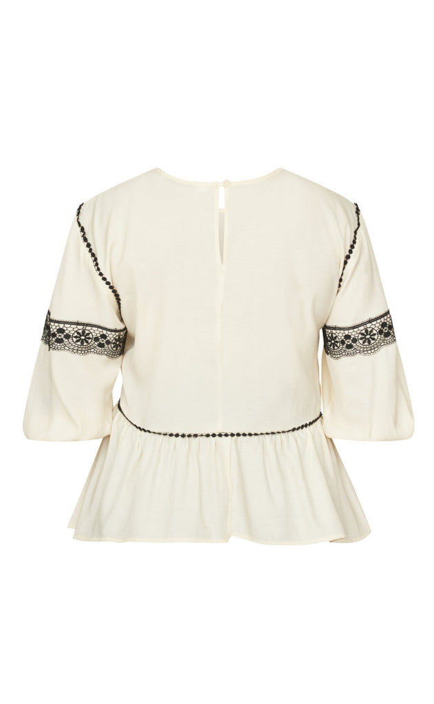 Love & Divine Bluse - Love1221 - Cream/Black