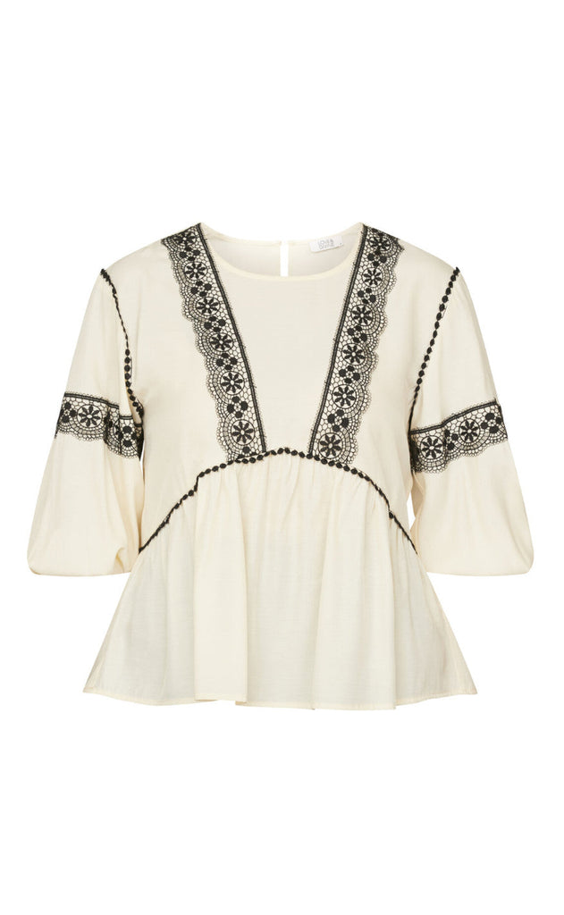 Love & Divine Bluse - Love1221 - Cream/Black