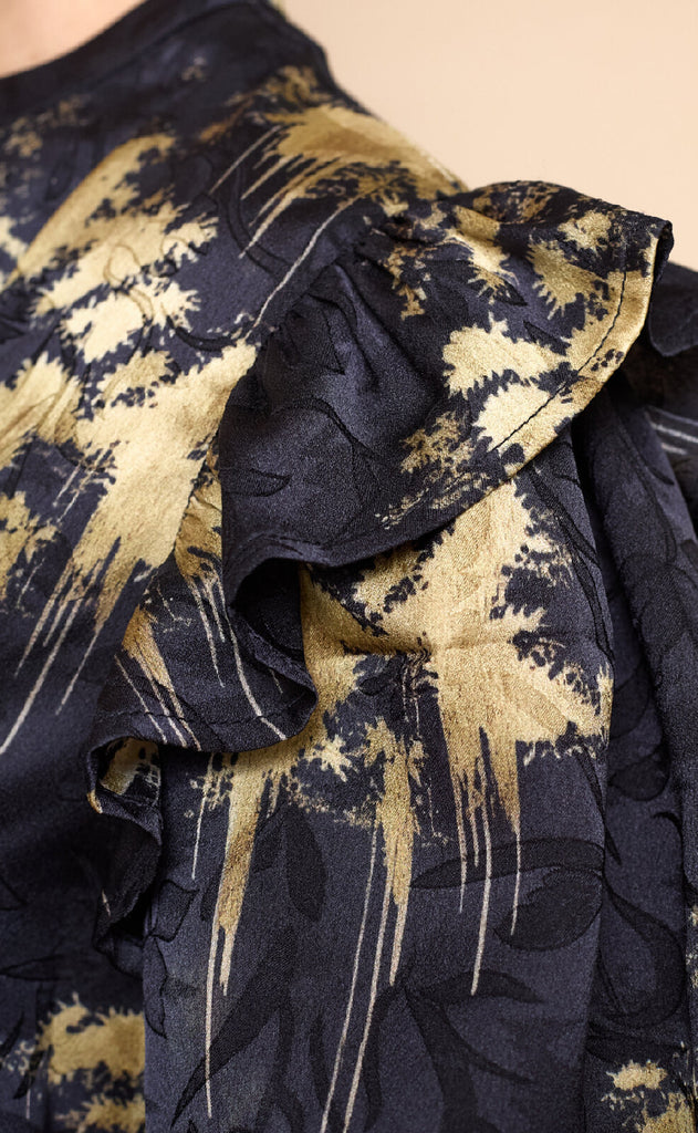 Love & Divine Bluse - Love1234-1 - Gold Print