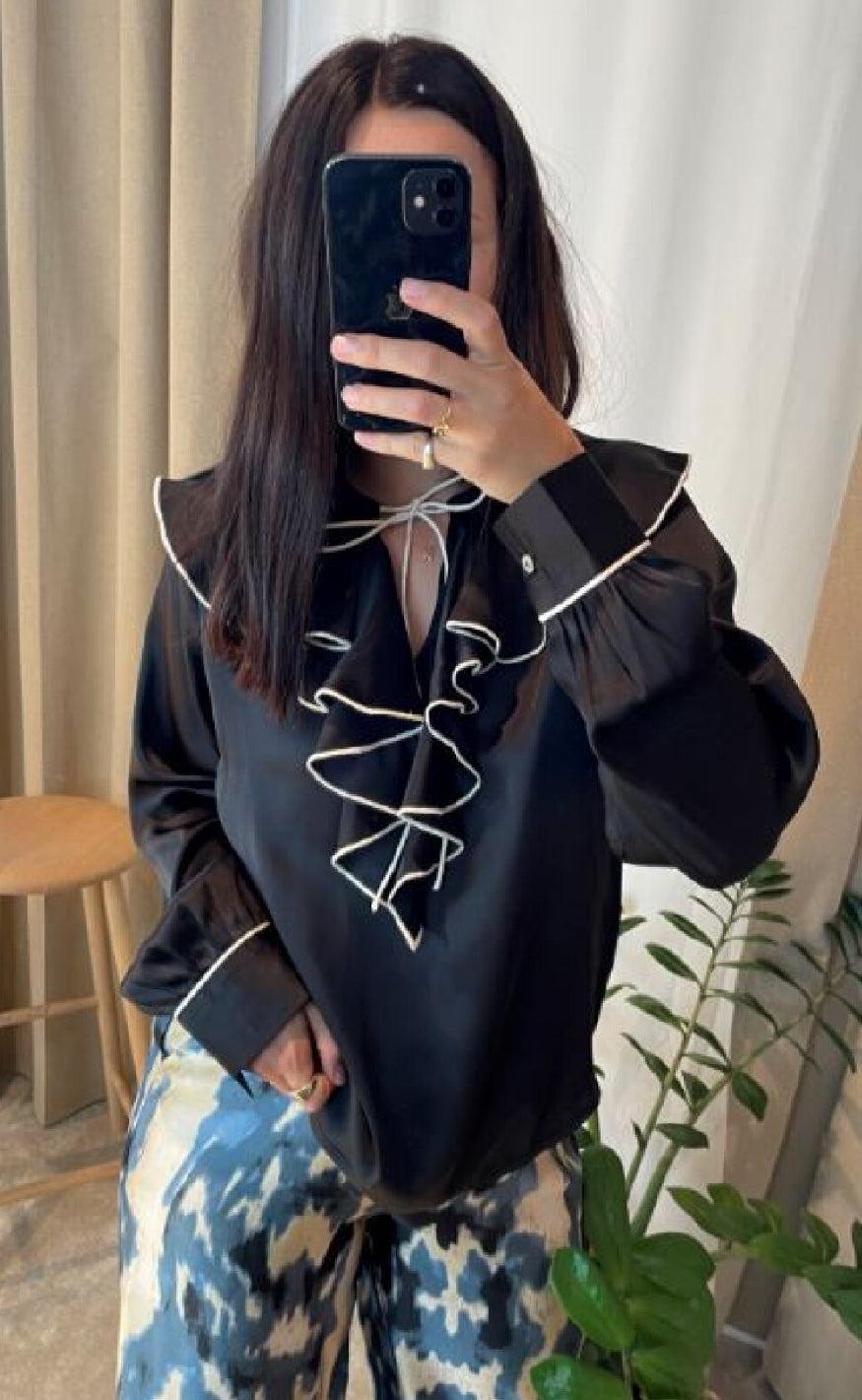 Love & Divine Bluse - Love1241 - Black/Cream