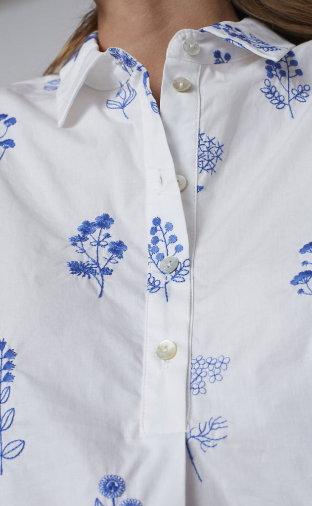 Love & Divine Bluse - Love1351 - White/Blue