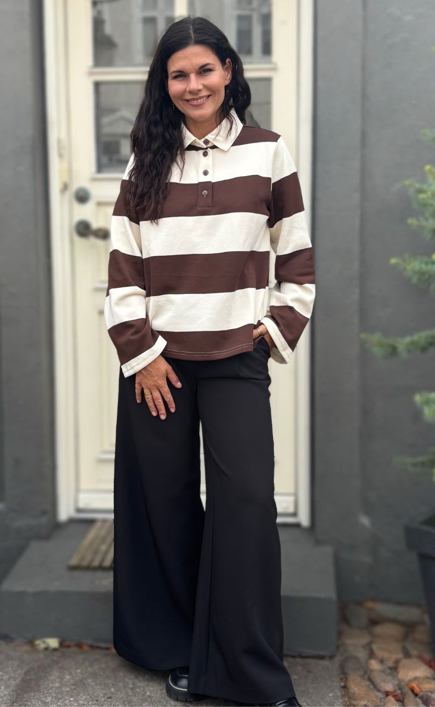 Love & Divine Bluse - Love1361 - Cream/D. Choco