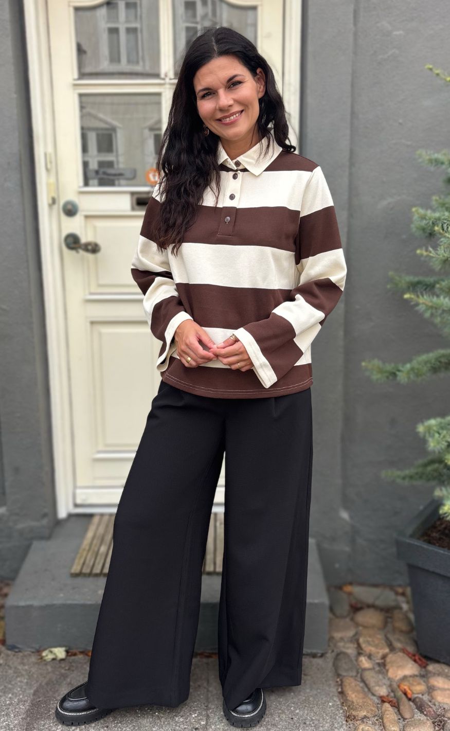 Love & Divine Bluse - Love1361 - Cream/D. Choco