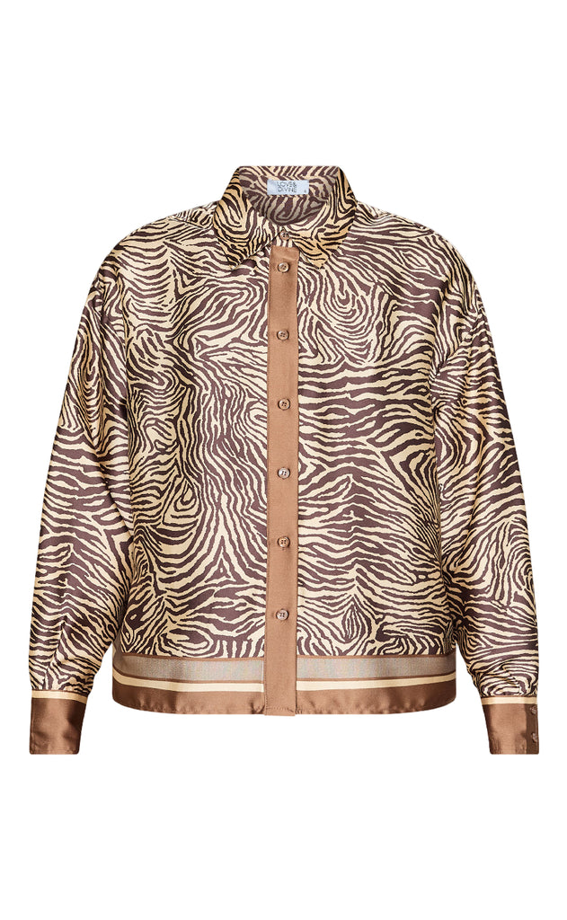 Love & Divine Bluse - Love1393-1 - Brown Zebra