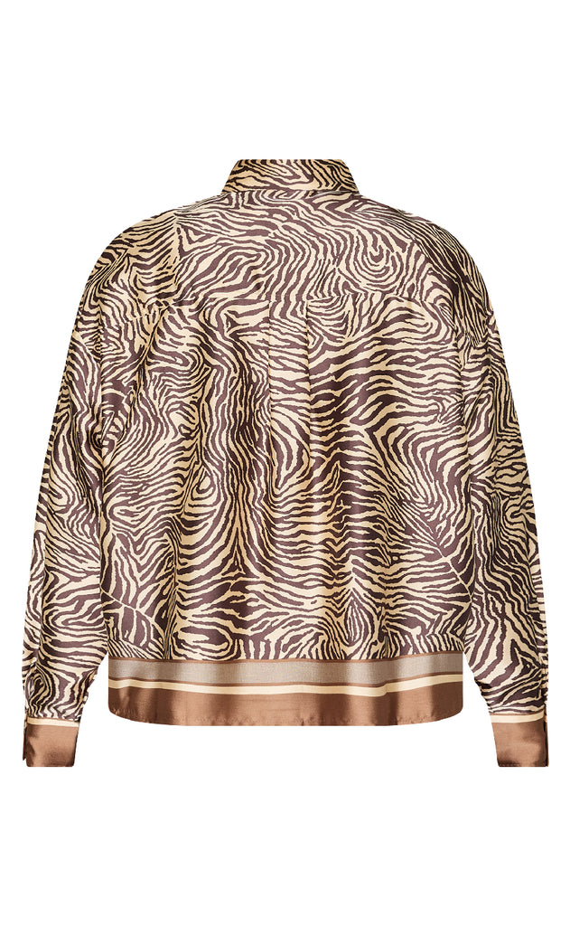 Love & Divine Bluse - Love1393-1 - Brown Zebra