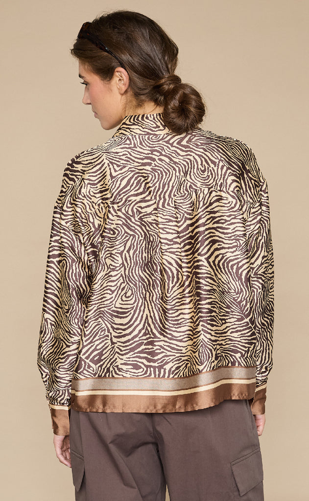 Love & Divine Bluse - Love1393-1 - Brown Zebra